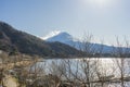 Mount Fuji view from Lake Kawaguchi, Yamanashi Prefecture Royalty Free Stock Photo