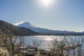 Mount Fuji view from Lake Kawaguchi, Yamanashi Prefecture Royalty Free Stock Photo