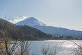 Mount Fuji view from Lake Kawaguchi, Yamanashi Prefecture Royalty Free Stock Photo