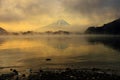 Mt. Fuji and Lake Shoji at sunrise, Japan Royalty Free Stock Photo