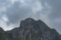 Mount Giewont with a cross in Poland on a summer day Royalty Free Stock Photo