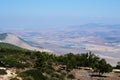 Mount Gilboa, where king Saul fell, view from mountain top to the valley of Israel in fall time