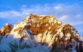 mount Gyachung Kang 7952m near Cho Oyu sunset view Royalty Free Stock Photo