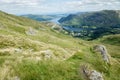 Mount Helvellyn, 950 metres high above Lake Ullswater.