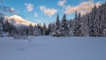 Mount Hood, Oregon During A Winter Sunset Royalty Free Stock Photo