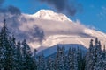 Mount Hood, Oregon During A Winter Sunset Royalty Free Stock Photo