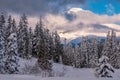 Mount Hood, Oregon During A Winter Sunset Royalty Free Stock Photo