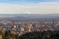 Mount Hood over City of Portland Oregon Royalty Free Stock Photo