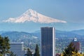 Mount Hood and Portland Royalty Free Stock Photo