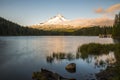 Mount Hood reflecting in Trillium Lake at sunset, National Forest Royalty Free Stock Photo