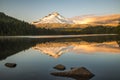 Mount Hood reflecting in Trillium Lake at sunset, National Forest Royalty Free Stock Photo