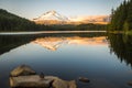 Mount Hood reflecting in Trillium Lake at sunset, National Forest Royalty Free Stock Photo