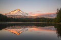 Mount Hood reflecting in Trillium Lake at sunset, National Forest Royalty Free Stock Photo