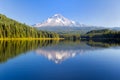 Mount Hood on a Sunny Day in Oregon with water reflection Royalty Free Stock Photo