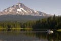 Family Fishermen Boaters Mt Hood Trillium lake Royalty Free Stock Photo