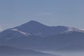 Mount Hoverla in Carpathian mountains in Ukraine at winter Royalty Free Stock Photo