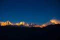 Mount Kanchenjunga range of the himalayas at first light Royalty Free Stock Photo