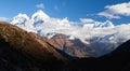 Mount Kangtega and Mt Thamserku Nepal Himalaya mountain Royalty Free Stock Photo