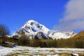 Mount Kazbek ,Mkinvartsveri, mountain landscape in Georgia Royalty Free Stock Photo