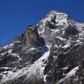 Mount Khumbi Yul Lha seen from Khumjung, Nepal. It is prohibed t Royalty Free Stock Photo