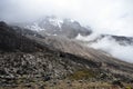 Mount Kilimanjaro with fog Royalty Free Stock Photo