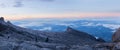 Mount Kinabalu Mountain Peak Sunrise Panorama View Royalty Free Stock Photo