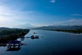 Mount Kinabalu seen from Sabah's longest bridge.