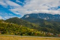 Mount Kinabalu view, villages at the foothill of the mountain. Sabah, Borneo, Malaysia Royalty Free Stock Photo