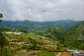 Mount Kinabalu view, villages at the foothill of the mountain. Sabah, Borneo, Malaysia Royalty Free Stock Photo