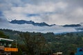 Mount Kinabalu view, villages at the foothill of the mountain. Sabah, Borneo, Malaysia Royalty Free Stock Photo