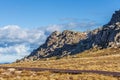 Mount Kosciuszko summit walk and beautiful rocks on bright sunny Royalty Free Stock Photo