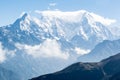 Mount Langtang With Clouds Arround Langtang Circuit Trek