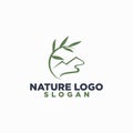 mount and leaf vintage logo concept, village logo design Royalty Free Stock Photo