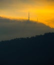 Mount Ledang during sunrise in Asahan, Melaka, Malaysia.