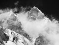 Mount Lhotse with clouds on the top