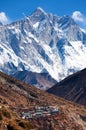 Mount Lhotse and Lhotse shar, Shomare village