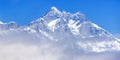 Mount Lhotse south rock face blue colored Royalty Free Stock Photo