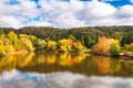 Mount Lofty park autumn colours reflecting off the water Royalty Free Stock Photo