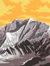 Mount Logan within Kluane National Park and Reserve Yukon Canada WPA Poster Art