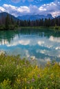 Mount Lougheed and the Bow River in the Canadian Rocky Mountains near Canmore, Alberta