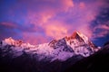 Mount Machapuchare (Fishtail) at sunset, Nepal