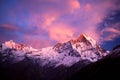 Mount Machapuchare (Fishtail) at sunset, Nepal