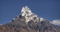 Mount machapuchare located in the annapurna mountain range