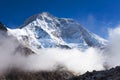 Mount Makalu with clouds, Nepal Himalayas