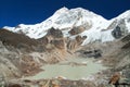 Mount Makalu and glacial lake, Nepal Himalayas mountains Royalty Free Stock Photo