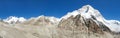 Mount Makalu, Lhotse and Everest, Nepal Himalaya Royalty Free Stock Photo