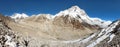 Mount Makalu, Lhotse and Everest, Nepal Himalayas Royalty Free Stock Photo