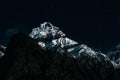 Mount Manaslu and it's Range Night View Shot from Shyala Village during Manaslu Circuit Trek Royalty Free Stock Photo