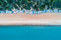 Mount Martha beach with bathing boxes. Royalty Free Stock Photo