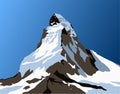 Mount Matterhorn blue colored vector illustration